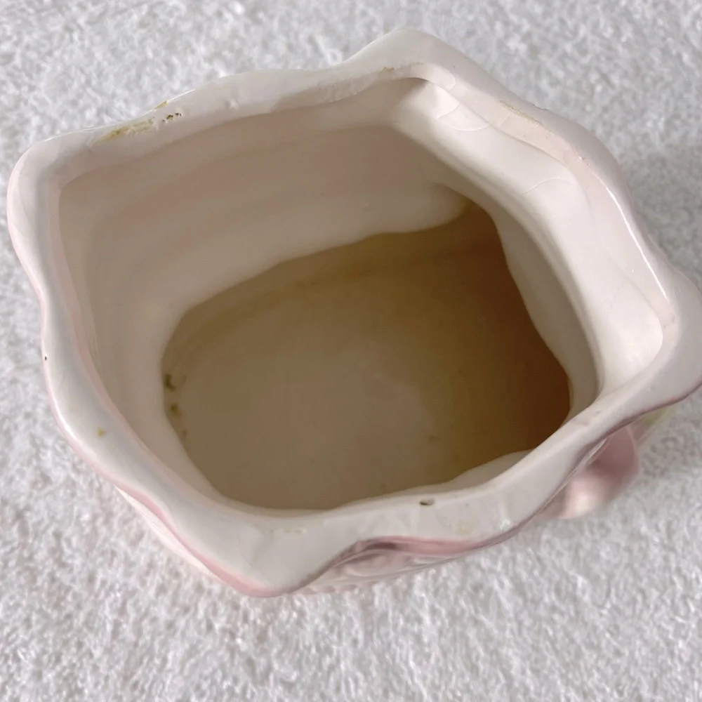 5/$35 Vintage Ceramic Pink Baby Nursery Baby Boot Planter Vase - Picture 8 of 12
